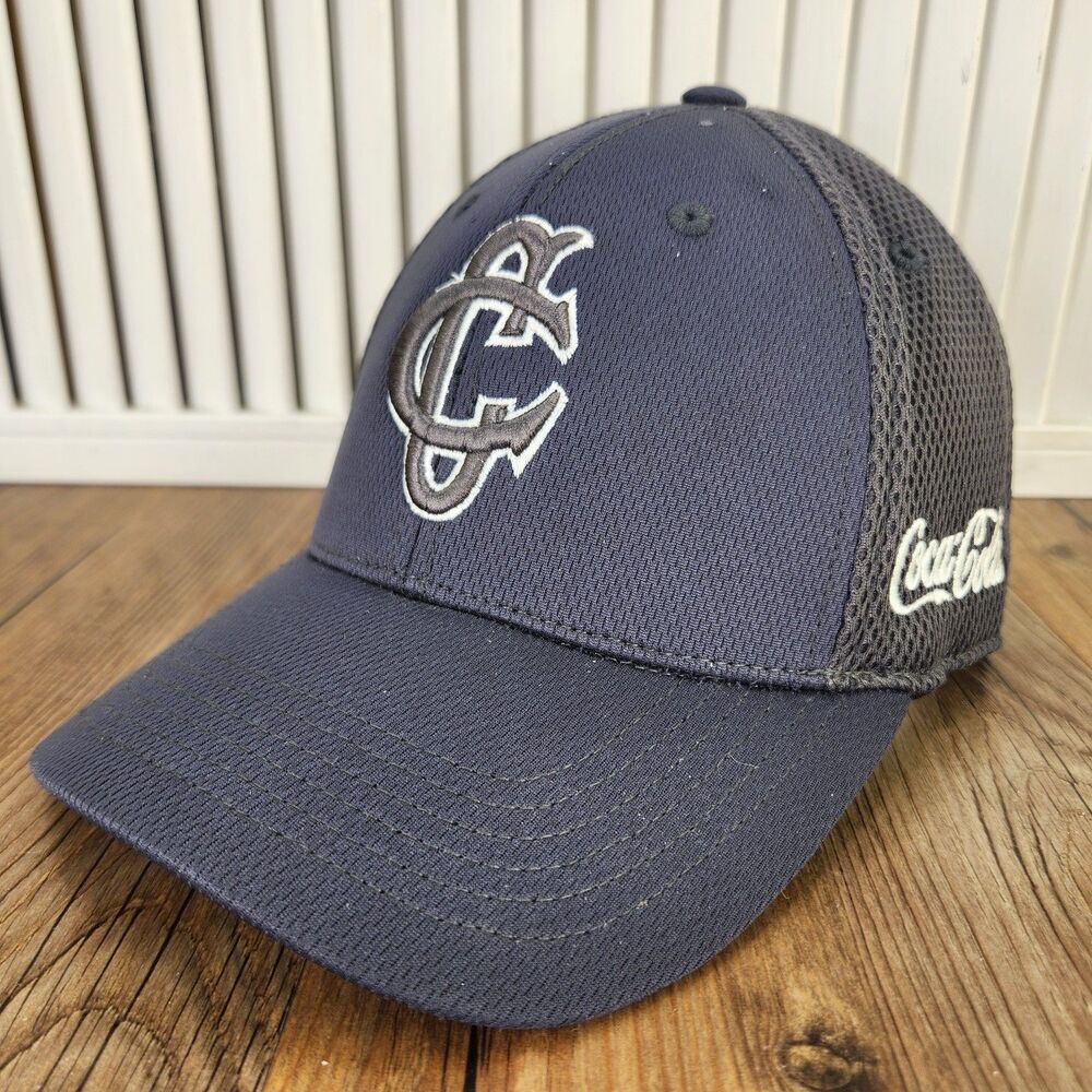 Coca-Cola Top of the World Fitted Jersey Mesh Hat Cap Gray Logo Stretch One Fit